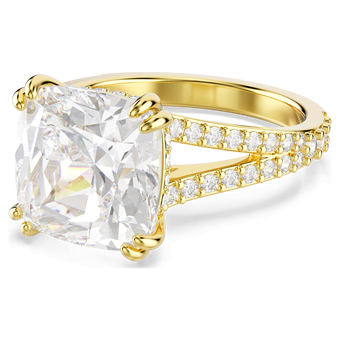 swarovski stilla cocktail ring square cut white gold tone plated