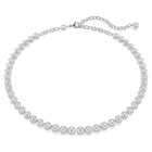 swarovski imber tennis necklace round cut white rhodium plated