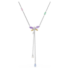 ariana grande x swarovski y necklace  mixed cuts  dragonfly  multicolored  rhodium plated