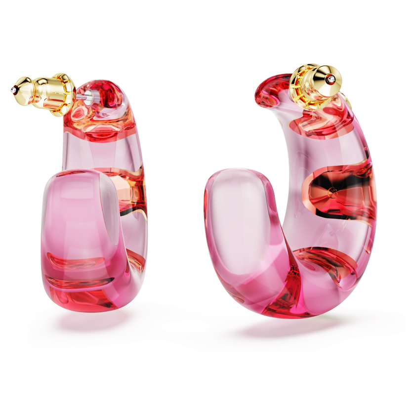 swarovski dulcis hoop earrings  mixed cuts  multicolored  gold tone plated