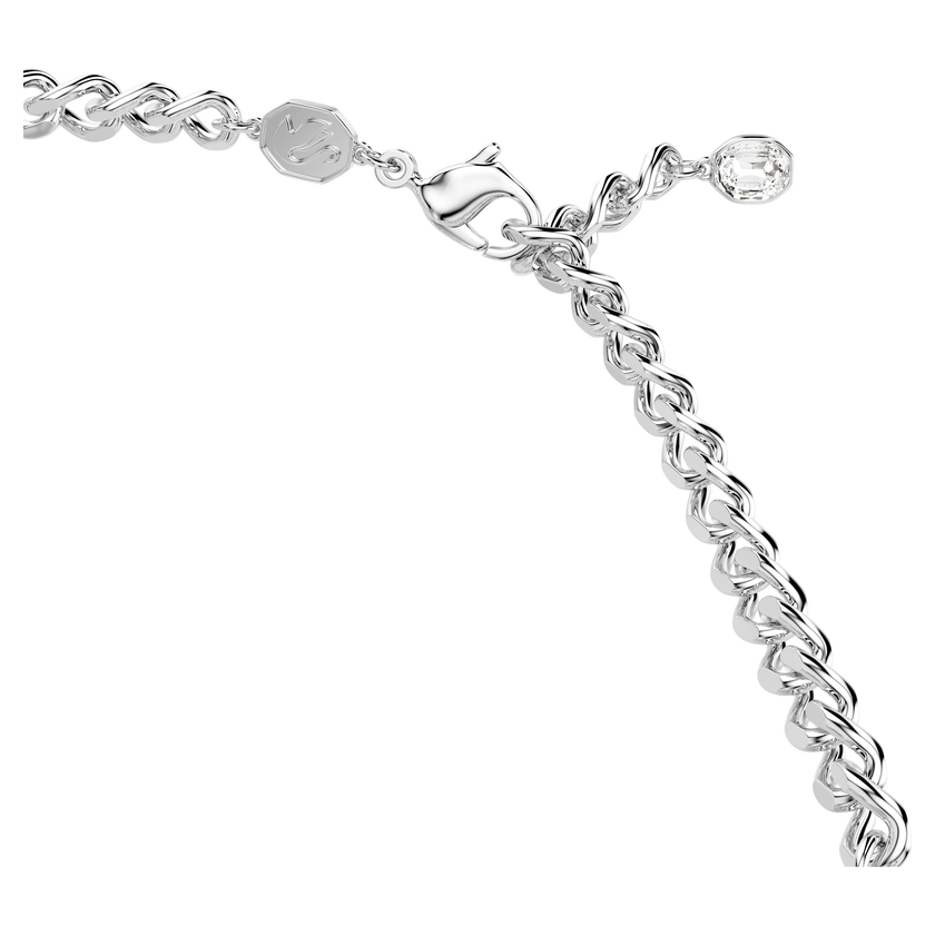 swarovski millenia choker  octagon cut  white  rhodium plated
