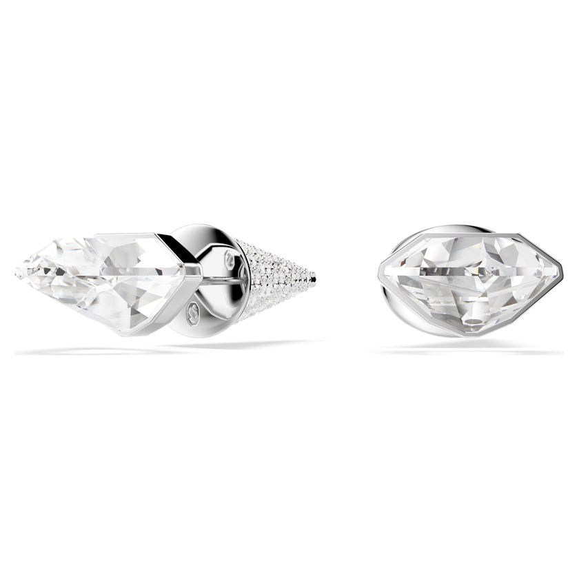 swarovski lucent stud earrings  pav   spike  white  rhodium plated