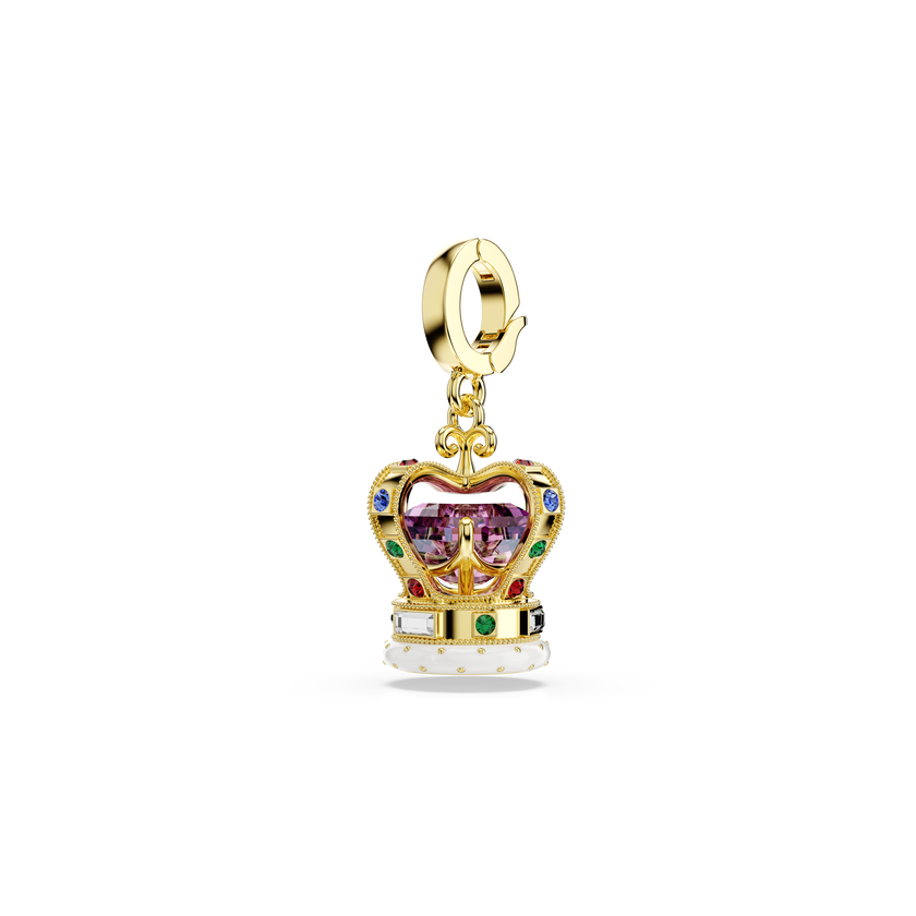 swarovski minions crown charm  mixed cuts  multicolored  gold tone plated