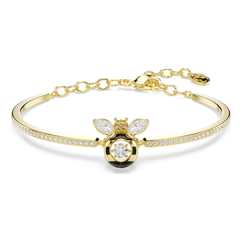 swarovski idyllia bracelet  mixed cuts  bee  multicolored  gold tone plated