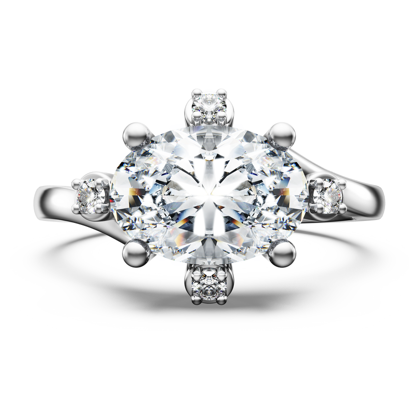 swarovski galaxy ring  lab grown diamonds 2 1 ct tw  mixed shapes  18k white gold