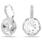 swarovski millenia drop earrings round cut white rhodium plated