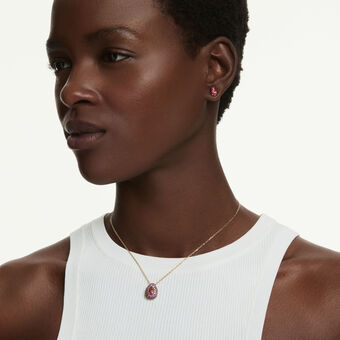 swarovski sublima set  set  2   pear cut  red  18k gold finish