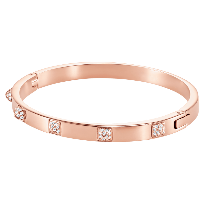 swarovski dextera bangle  white  rose gold tone finish