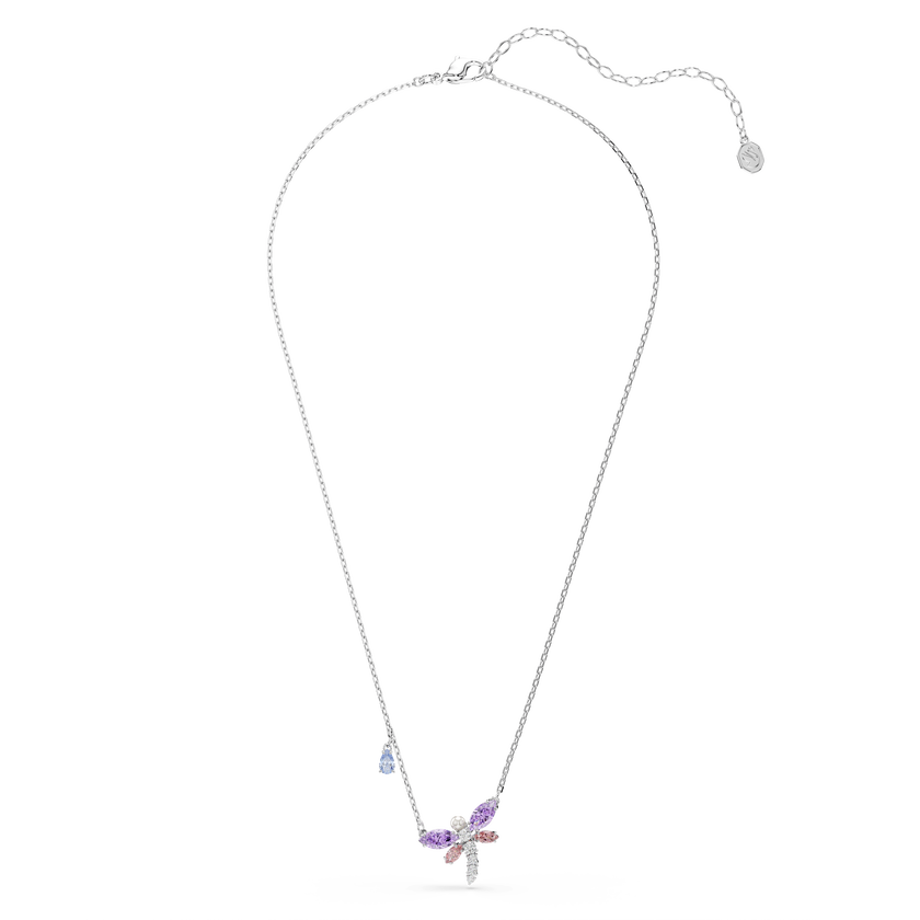 ariana grande x swarovski pendant  mixed cuts  dragonfly  multicolored  rhodium plated