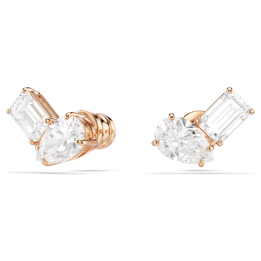 swarovski mesmera set  pear cut  octagon cut  white  rose gold tone plated