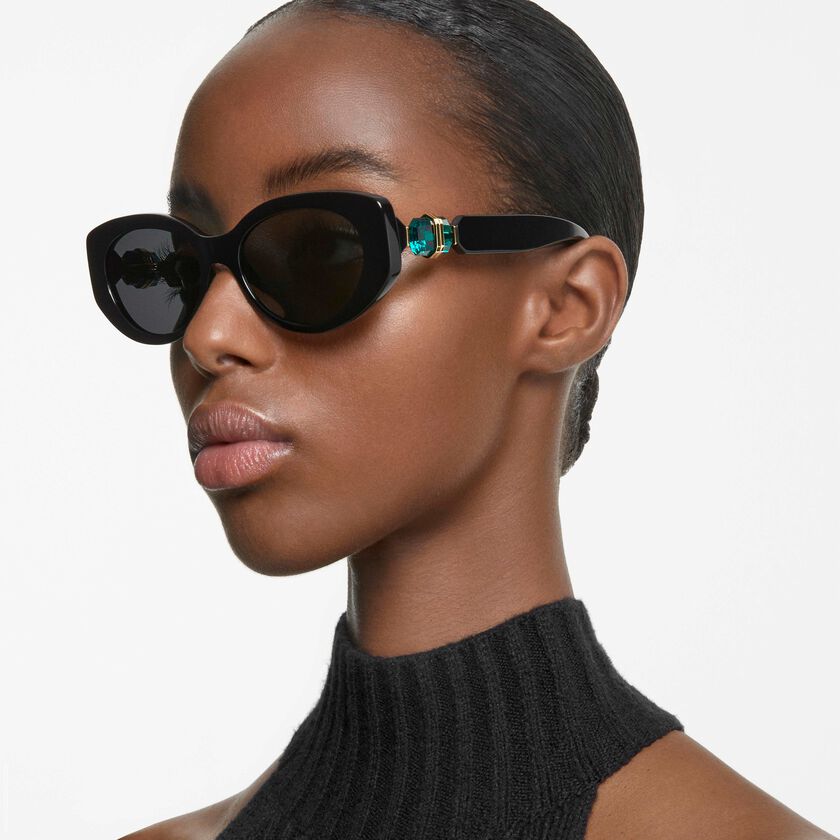 swarovski sunglasses  cat eye shape  sk6002  black