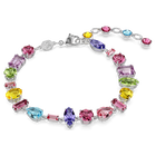 swarovski gema bracelet mixed cuts multicolored rhodium plated