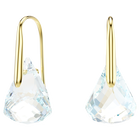 swarovski lunar drop earrings  oval cut  white  18k gold finish