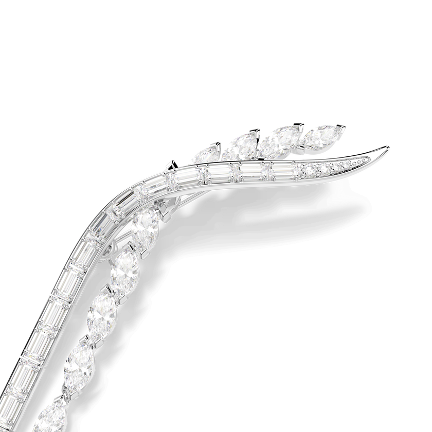 swarovski mesmera brooch  mixed cuts  white  rhodium plated