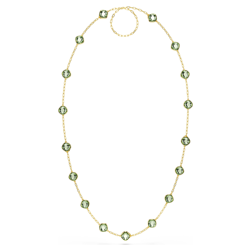 swarovski chroma strandage  octagon cut  green  gold tone plated
