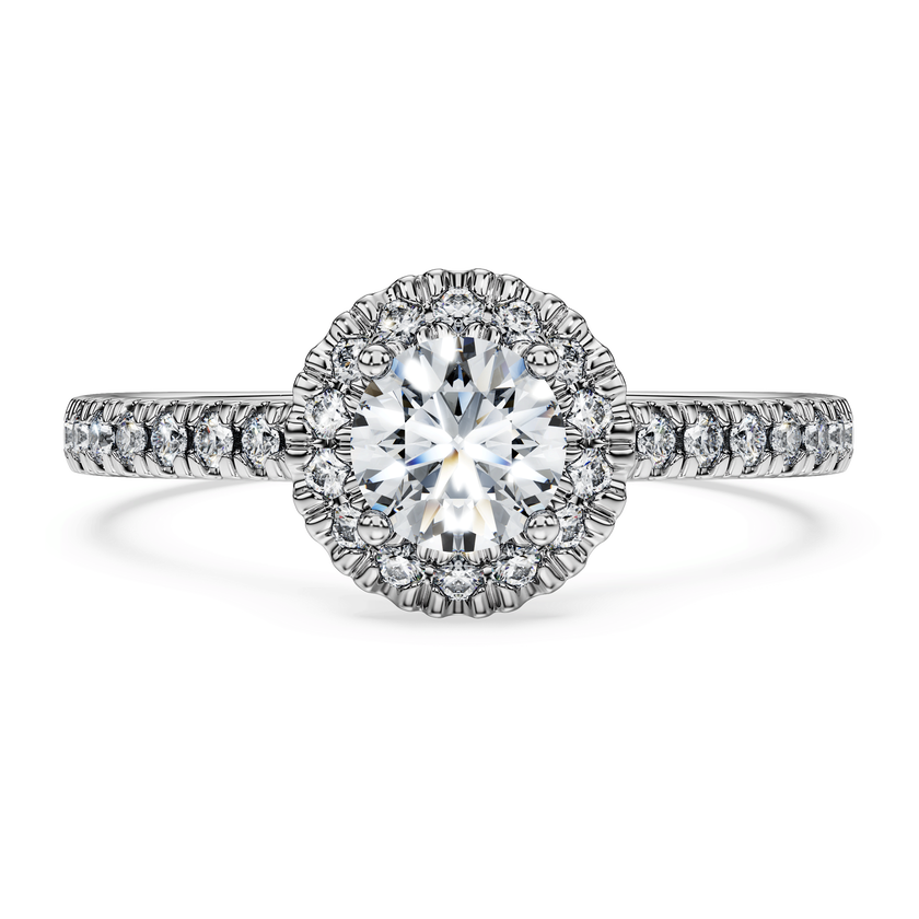 swarovski eternity halo solitaire ring  laboratory grown diamonds 0 8 ct tw  18k white gold