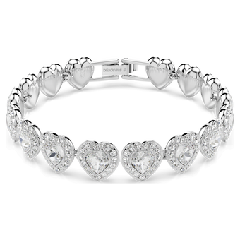 ariana grande x swarovski tennis bracelet mixed cuts heart white rhodium plated