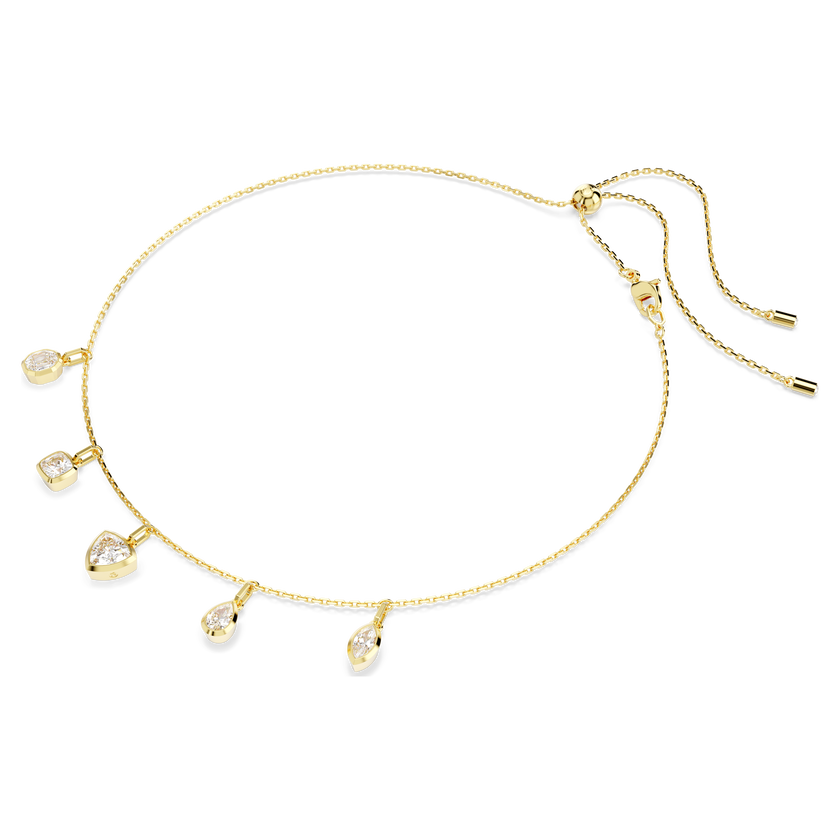 swarovski imber necklace  mixed cuts  white  gold tone plated