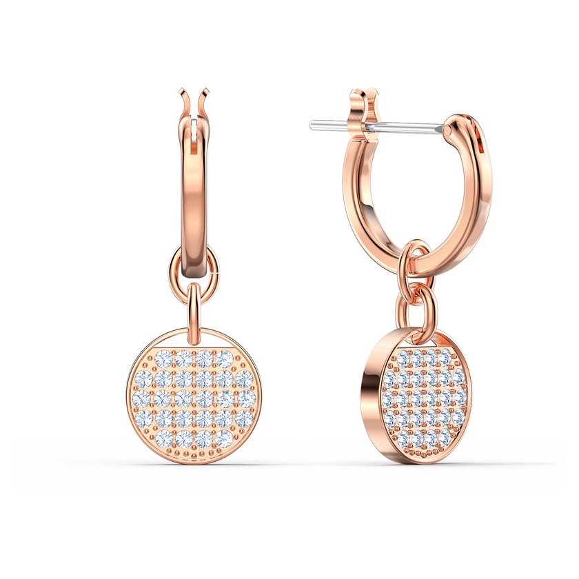 swarovski ginger drop earrings  white  rose gold tone plated