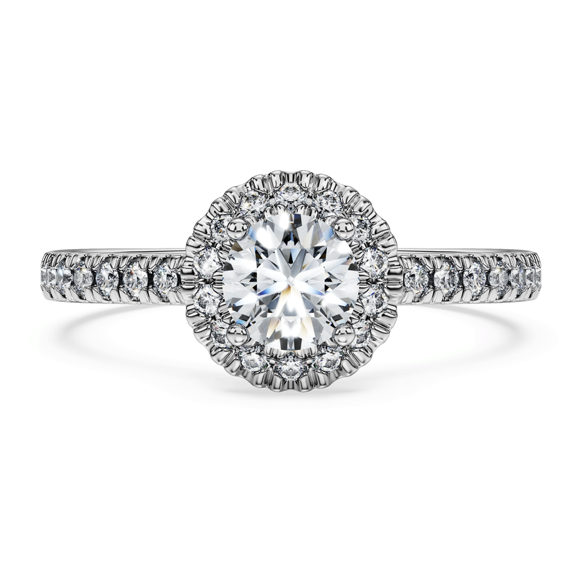 swarovski eternity halo solitaire ring  lab grown diamonds 0 8 ct tw  round shape  18k white gold