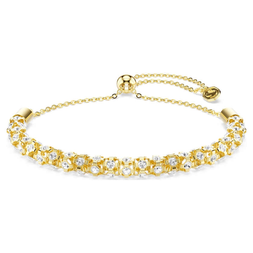swarovski dextera bracelet  round cut  white  gold tone finish
