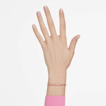 swarovski matrix bracelet  pear cut  pink  gold tone plated