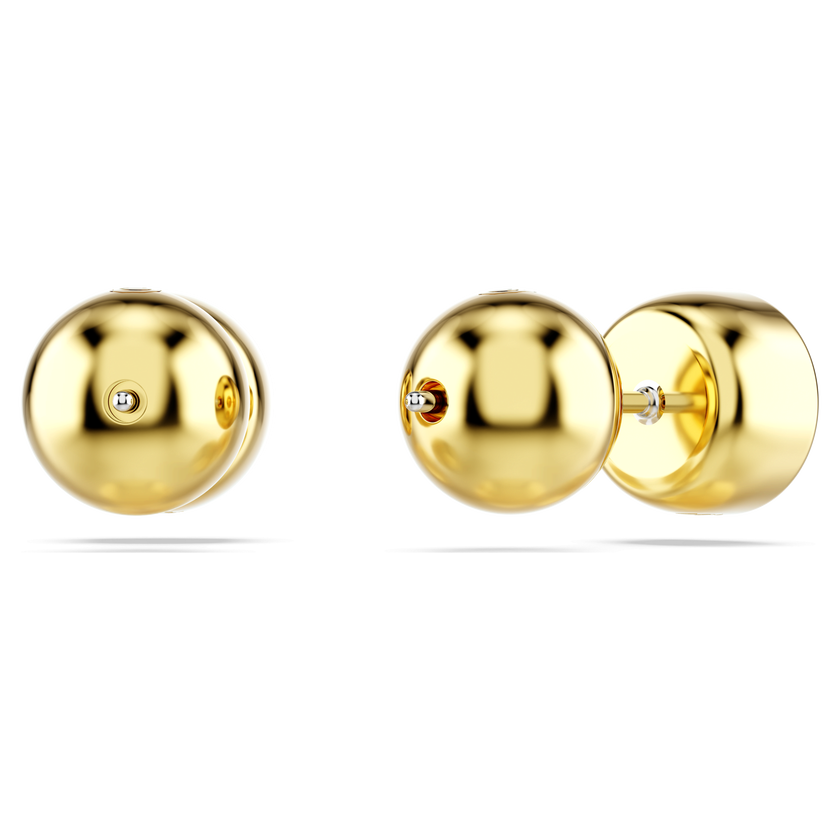 swarovski imber stud earrings  round cut  white  gold tone plated