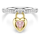 swarovski idyllia motif ring  mixed cuts  heart  multicolored  mixed metal finish