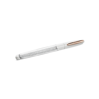 swarovski crystalline rollerball pen  white  rose gold tone plated