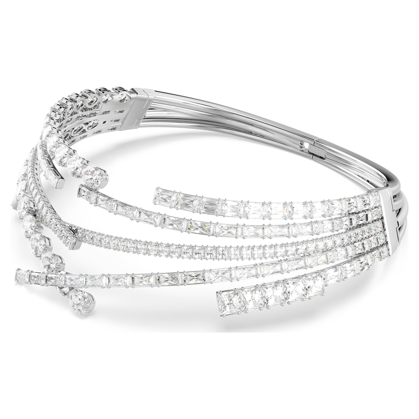 swarovski matrix choker  mixed cuts  white  rhodium plated