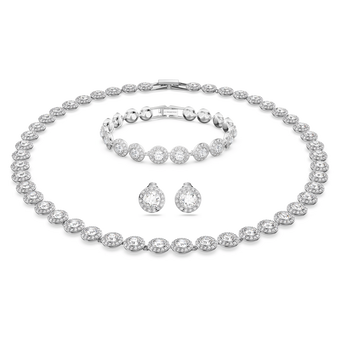 swarovski una angelic set round cut white rhodium plated