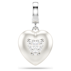 swarovski idyllia charm  mixed cuts  pearl colored coating  heart  white  rhodium plated