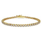 swarovski eternity tennis bracelet  lab grown diamonds 2 5 ct tw  round shape  18k yellow gold