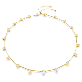 swarovski imber tennis necklace  mixed cuts  white  gold tone plated