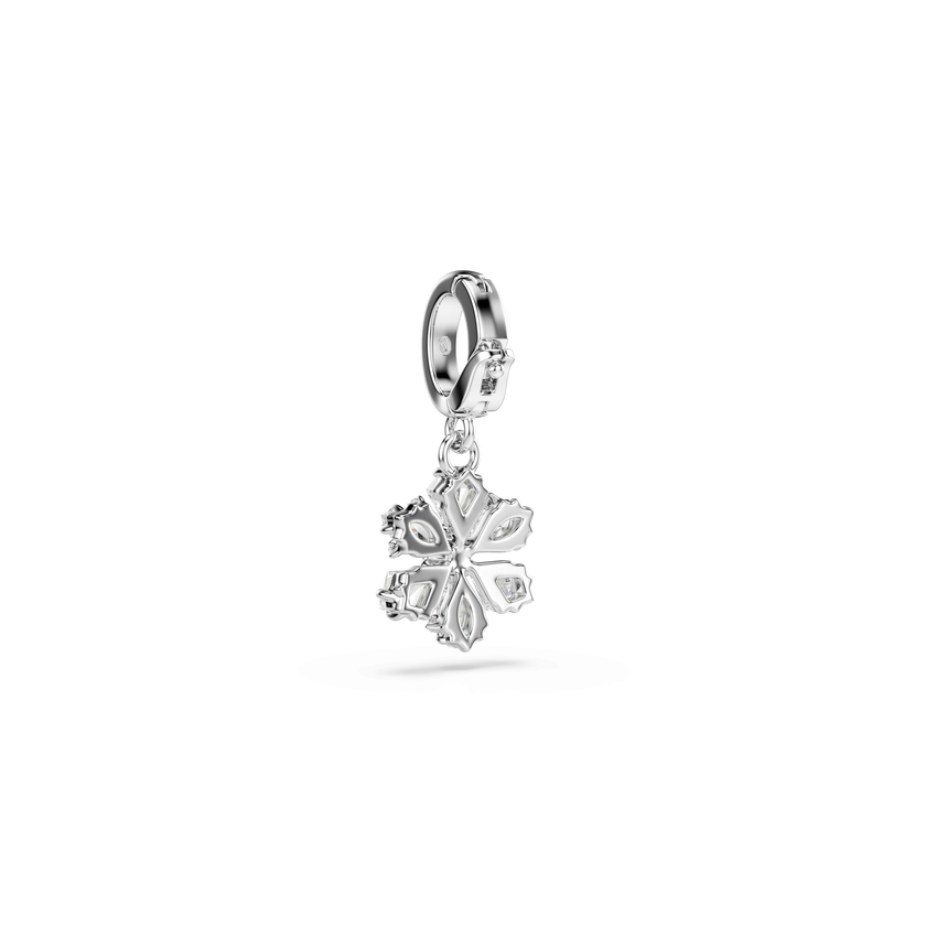 swarovski idyllia charm  mixed cuts  snowflake  white  rhodium plated
