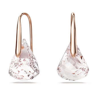 swarovski lunar drop earrings  pink  18k rose gold finish