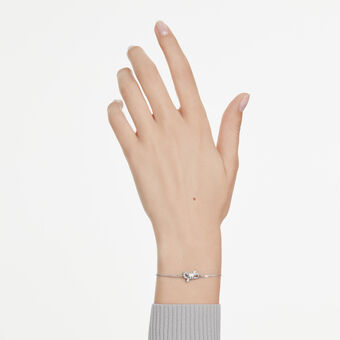swarovski lifelong bracelet  pav   bow  white  rhodium plated