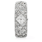 swarovski curiosa bangle watch swiss made crystal bracelet silver tone stainless steel