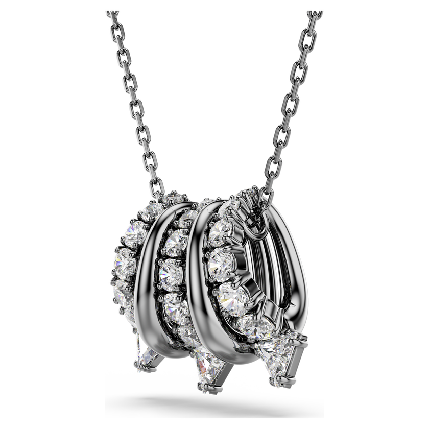 swarovski sublima pendant  white  ruthenium plated
