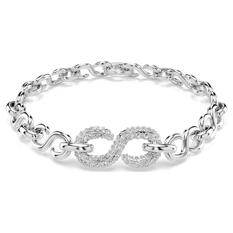 swarovski dextera bracelet  round cut  white  rhodium plated