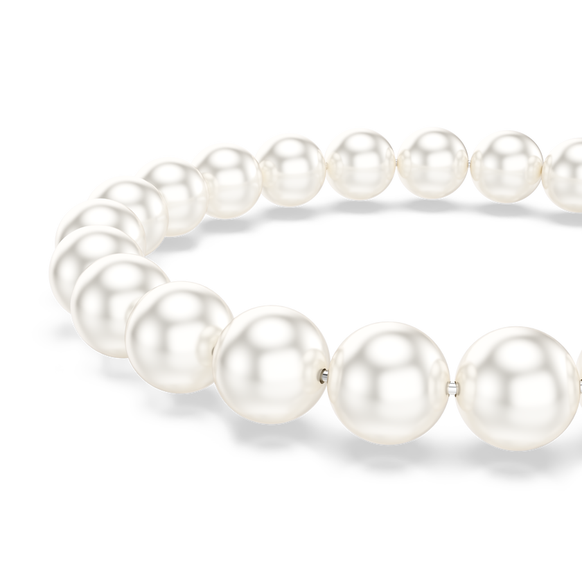 swarovski matrix bracelet  crystal pearl  white  rhodium plated