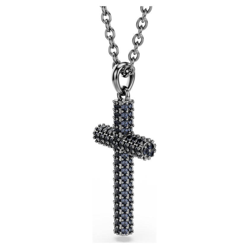 swarovski insigne pendant  cross  gray  ruthenium plated