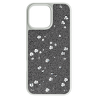 swarovski high smartphone case scattered design iphone 16 pro max silver tone