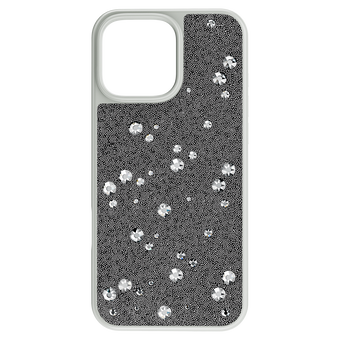 swarovski high smartphone case scattered design iphone 16 pro max silver tone
