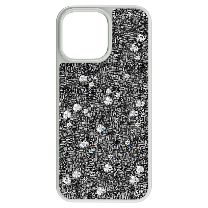 swarovski high smartphone case  scattered design  iphone  16 pro max  silver tone