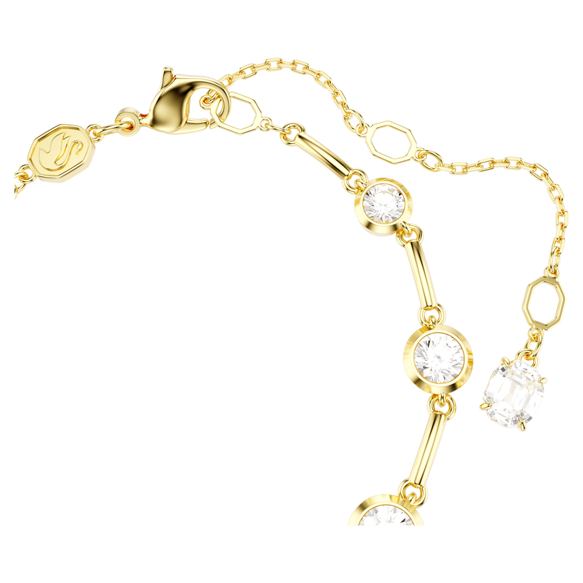 swarovski imber tennis bracelet  mixed round cuts  white  gold tone plated
