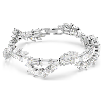swarovski mesmera bracelet  mixed cuts  white  rhodium plated