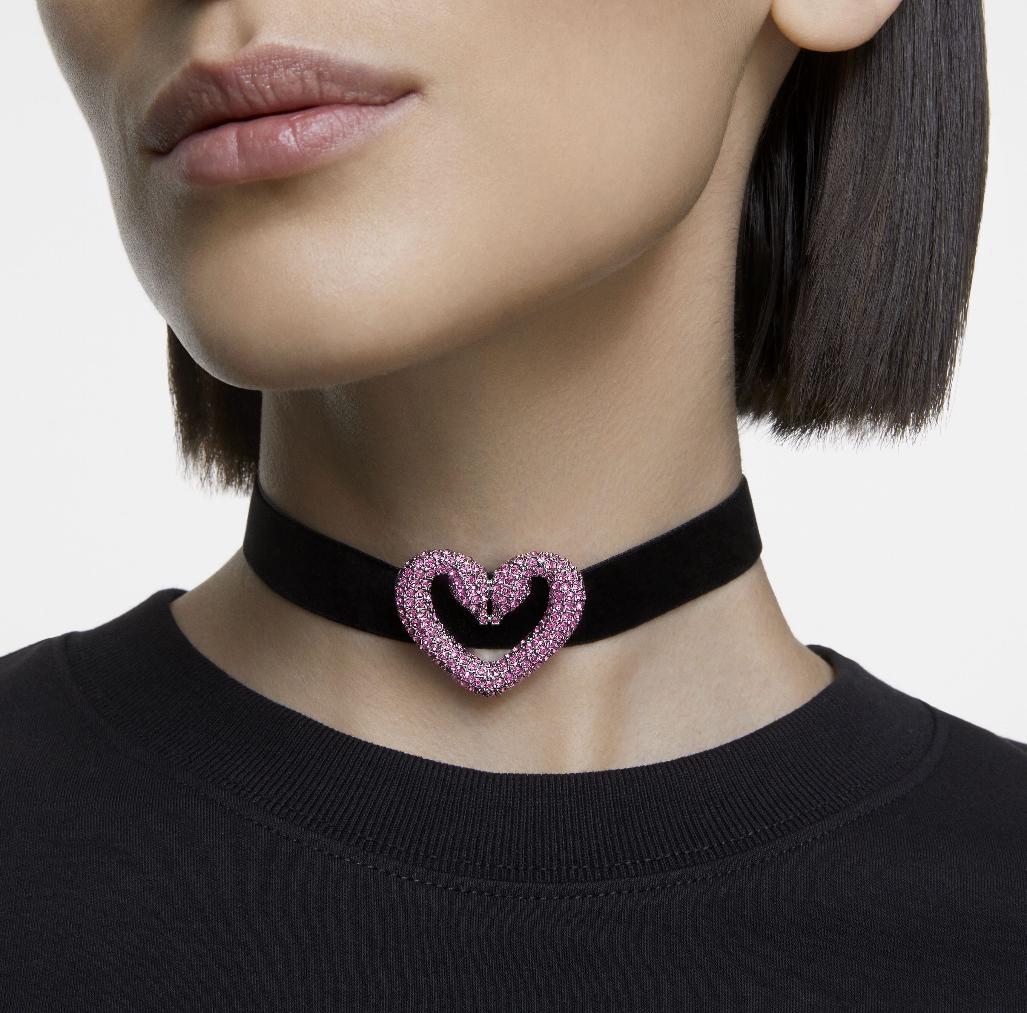 Buy Swarovski Una choker Heart Pink Rhodium plated