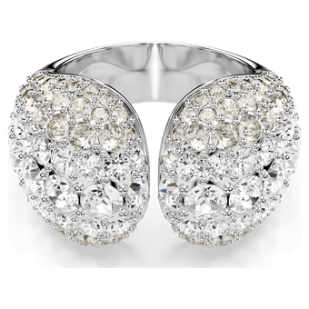 swarovski sublima cocktail ring round cut white rhodium plated