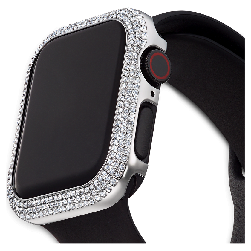 swarovski sparkling case  for apple watch  series 4   5  40 mm  silver tone